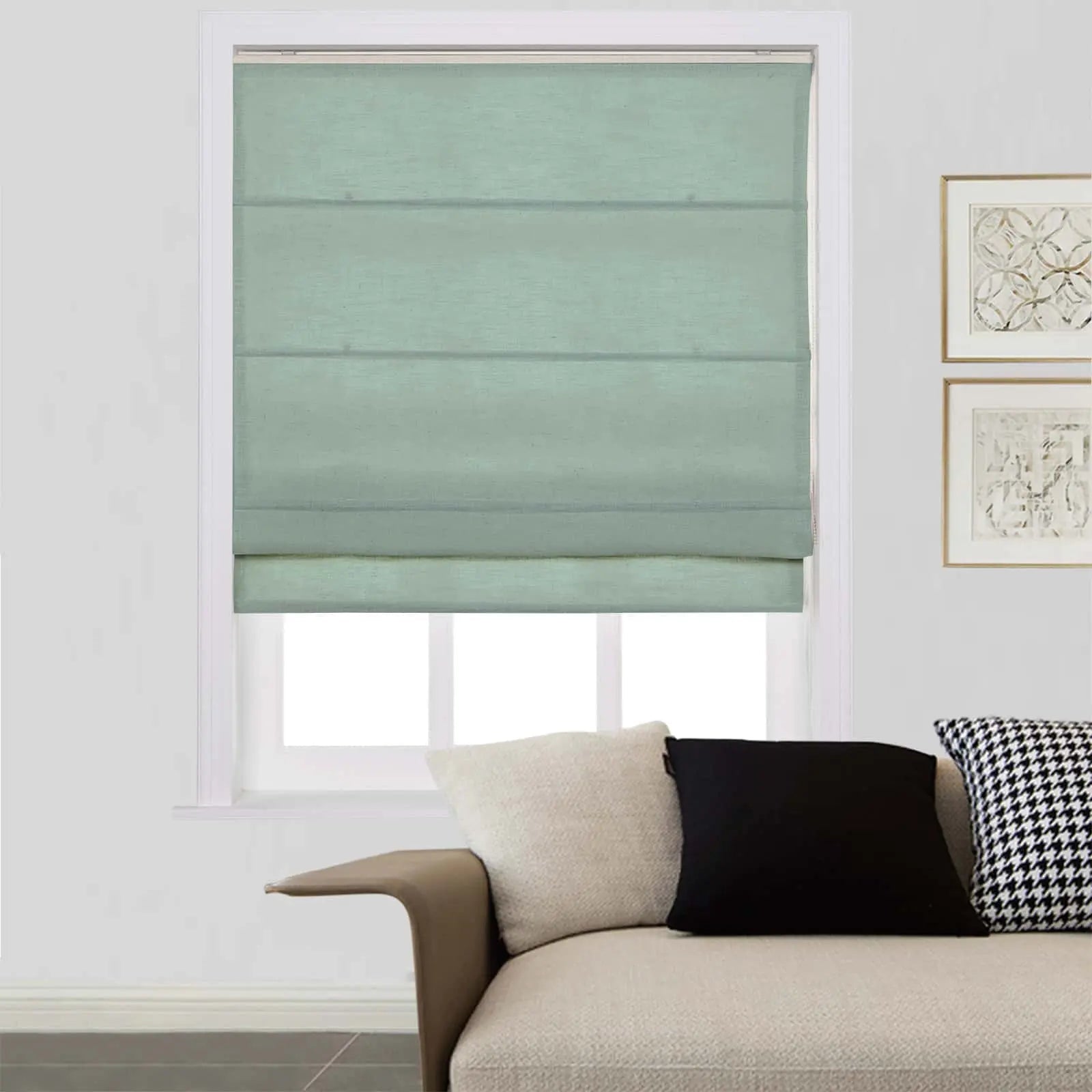 Zoe Linen Roman Shades Cord Lift