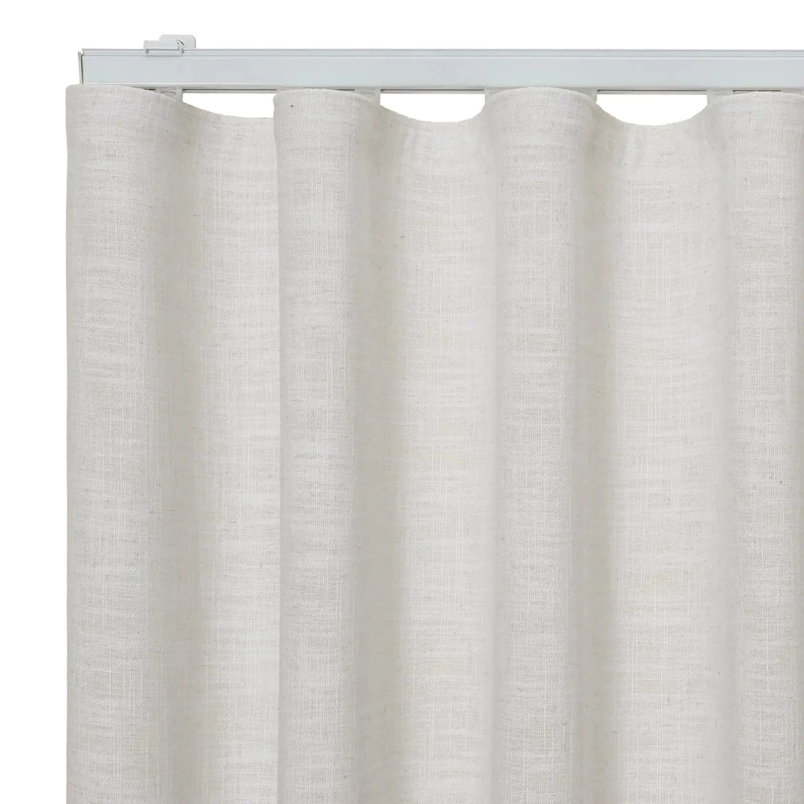 Zoe Linen Ripple Fold Drapery with Track Kit