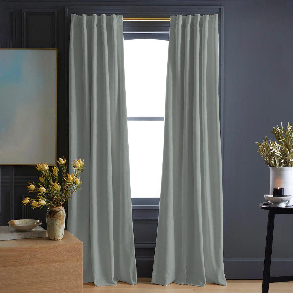 Luna Velvet Minimalist Curtain Soft Top