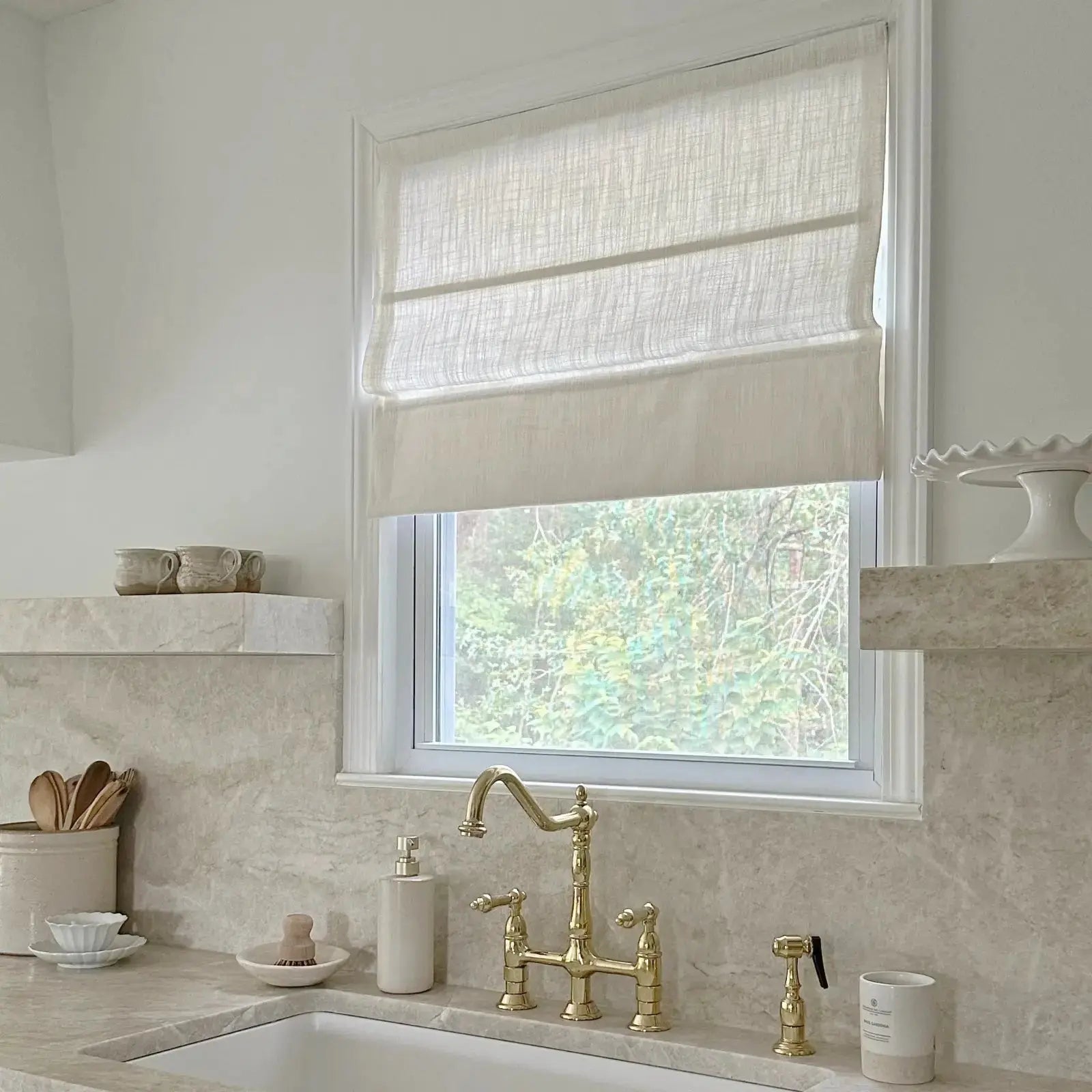 Zoe Linen Roman Shade Cordless