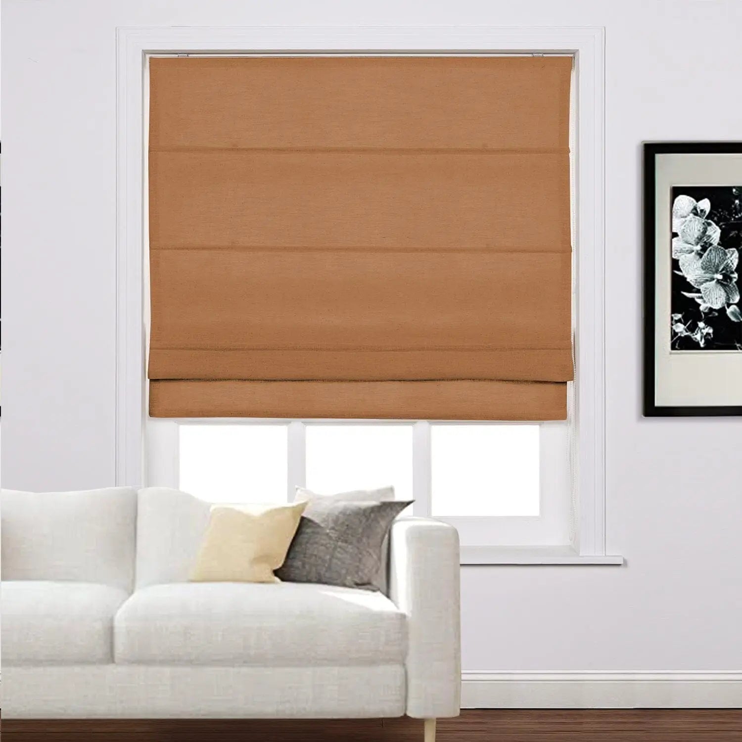 Zoe Linen Roman Shades Cord Lift