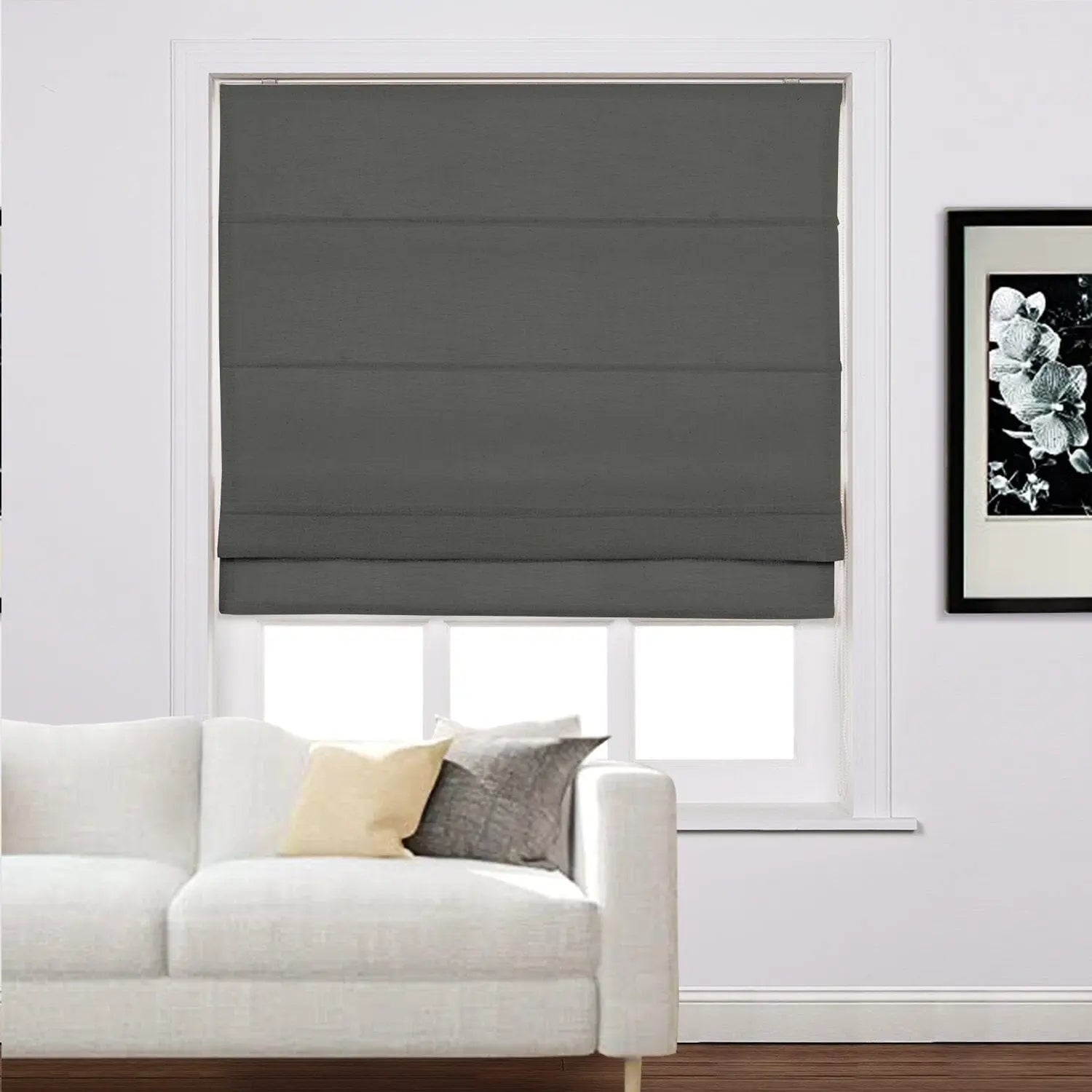 Zoe Linen Roman Shades Cord Lift