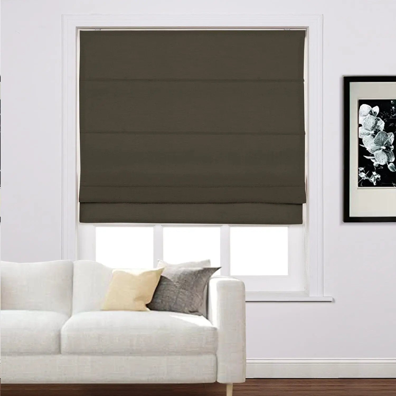 Zoe Linen Roman Shades Cord Lift