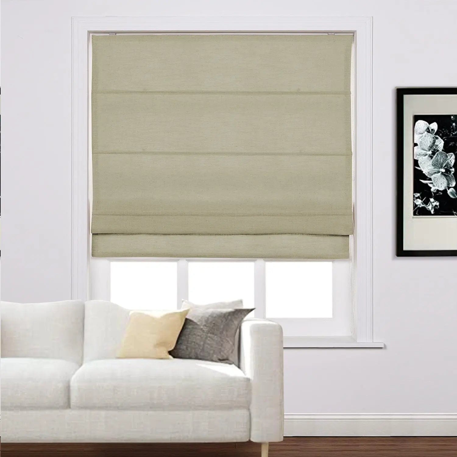 Zoe Linen Roman Shades Cord Lift