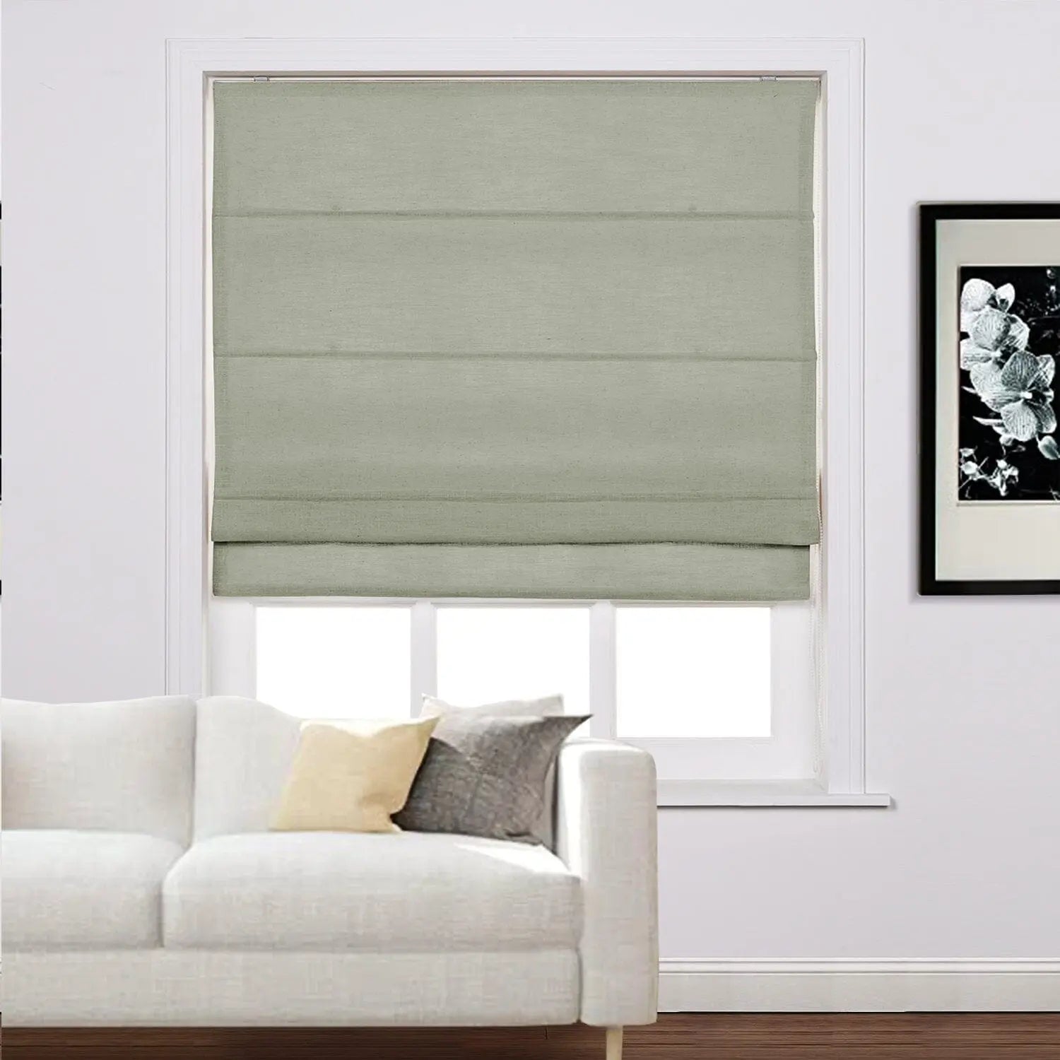 Zoe Linen Roman Shades Cord Lift