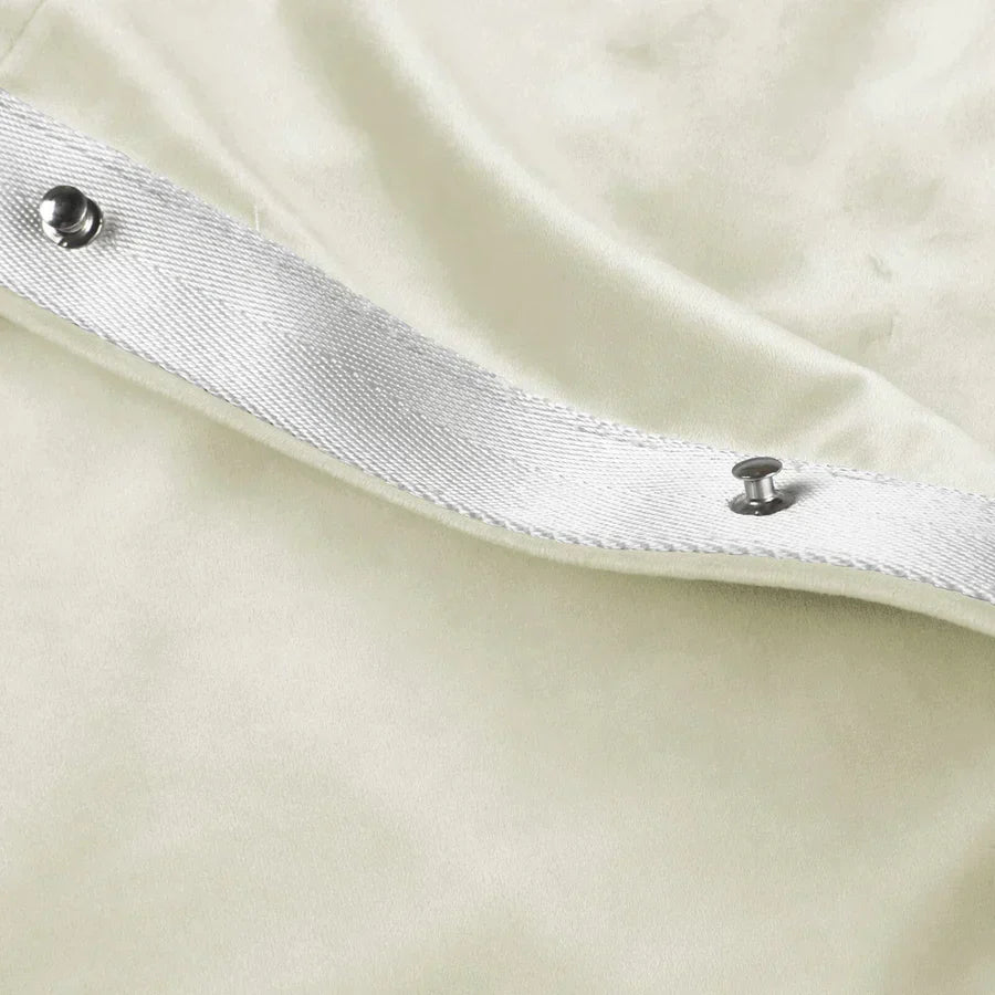 Luna Velvet Minimalist Ripple Fold Curtain with Track Kit