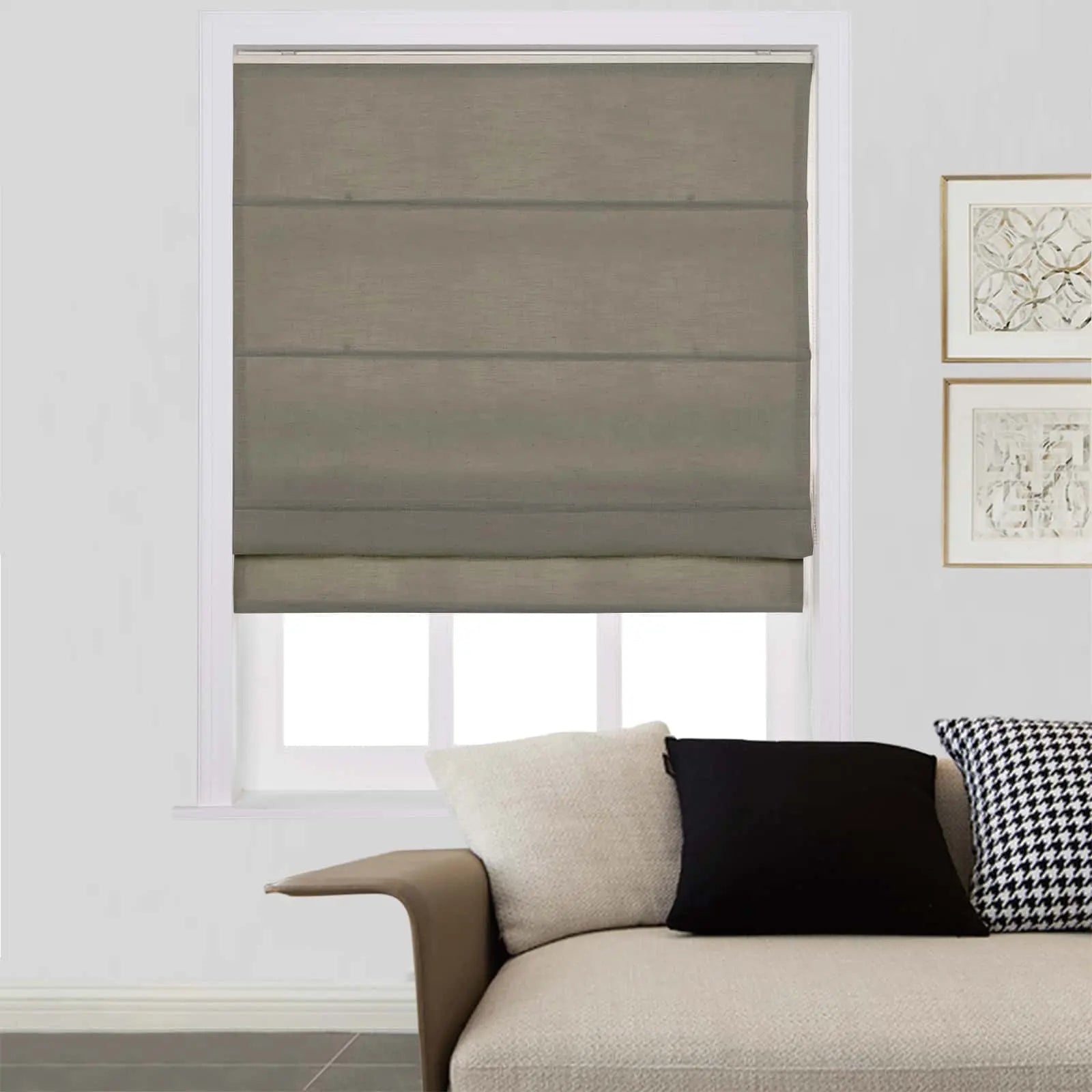 Zoe Linen Roman Shades Cord Lift