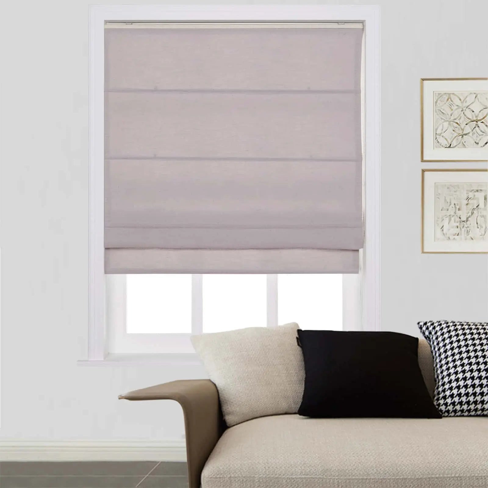 Zoe Linen Roman Shades Cord Lift