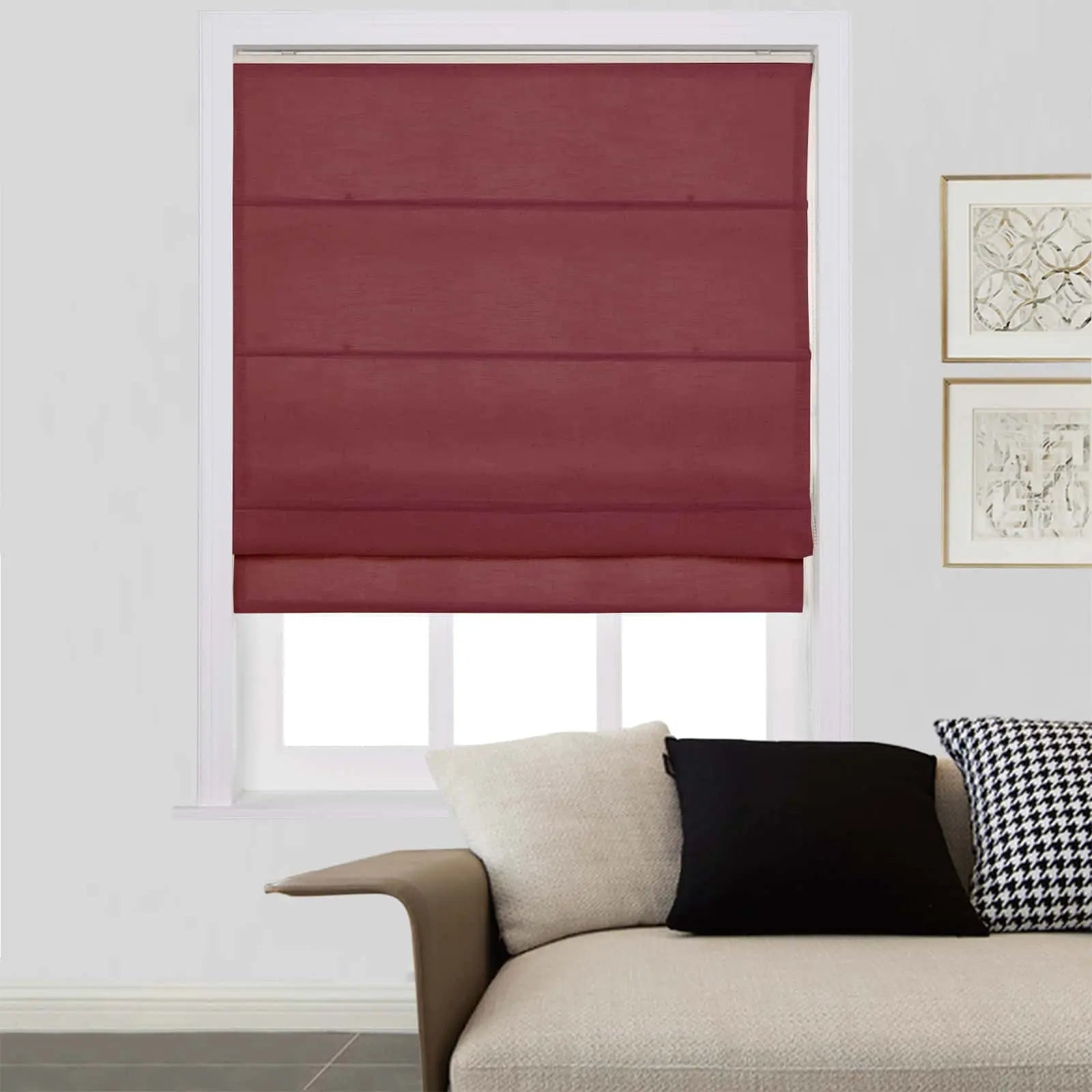 Zoe Linen Roman Shades Cord Lift