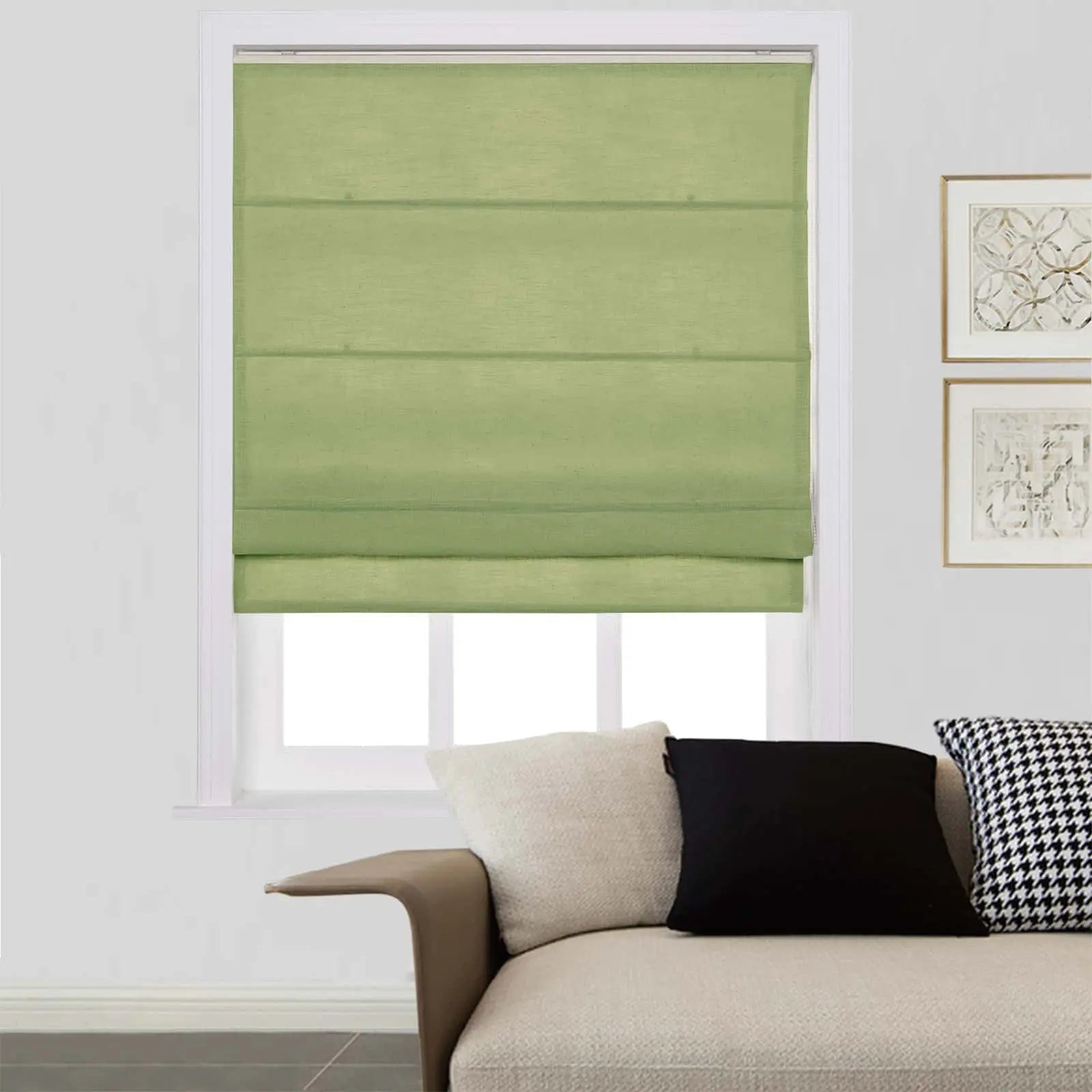 Zoe Linen Roman Shades Cord Lift