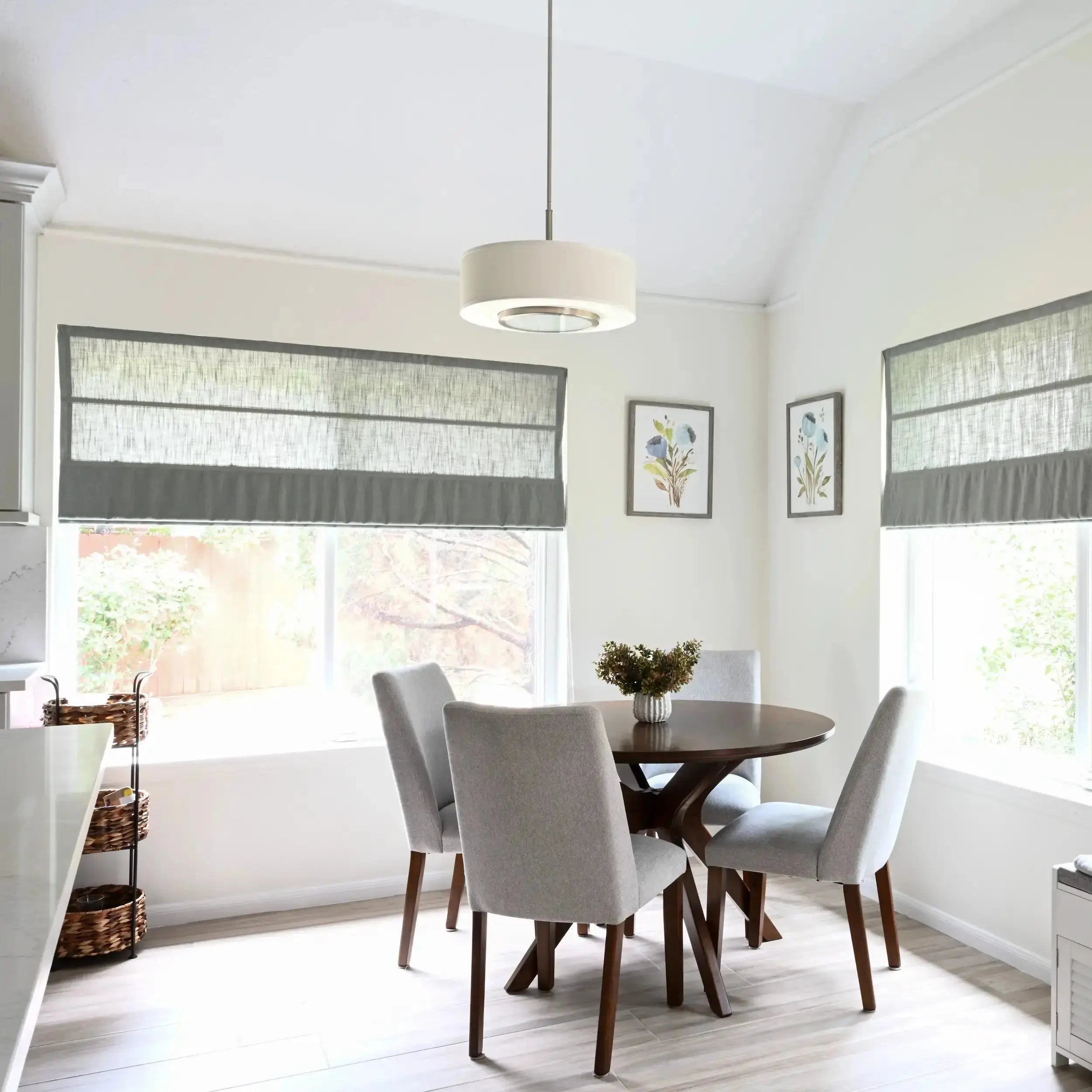 Zoe Linen Roman Shades Cord Lift