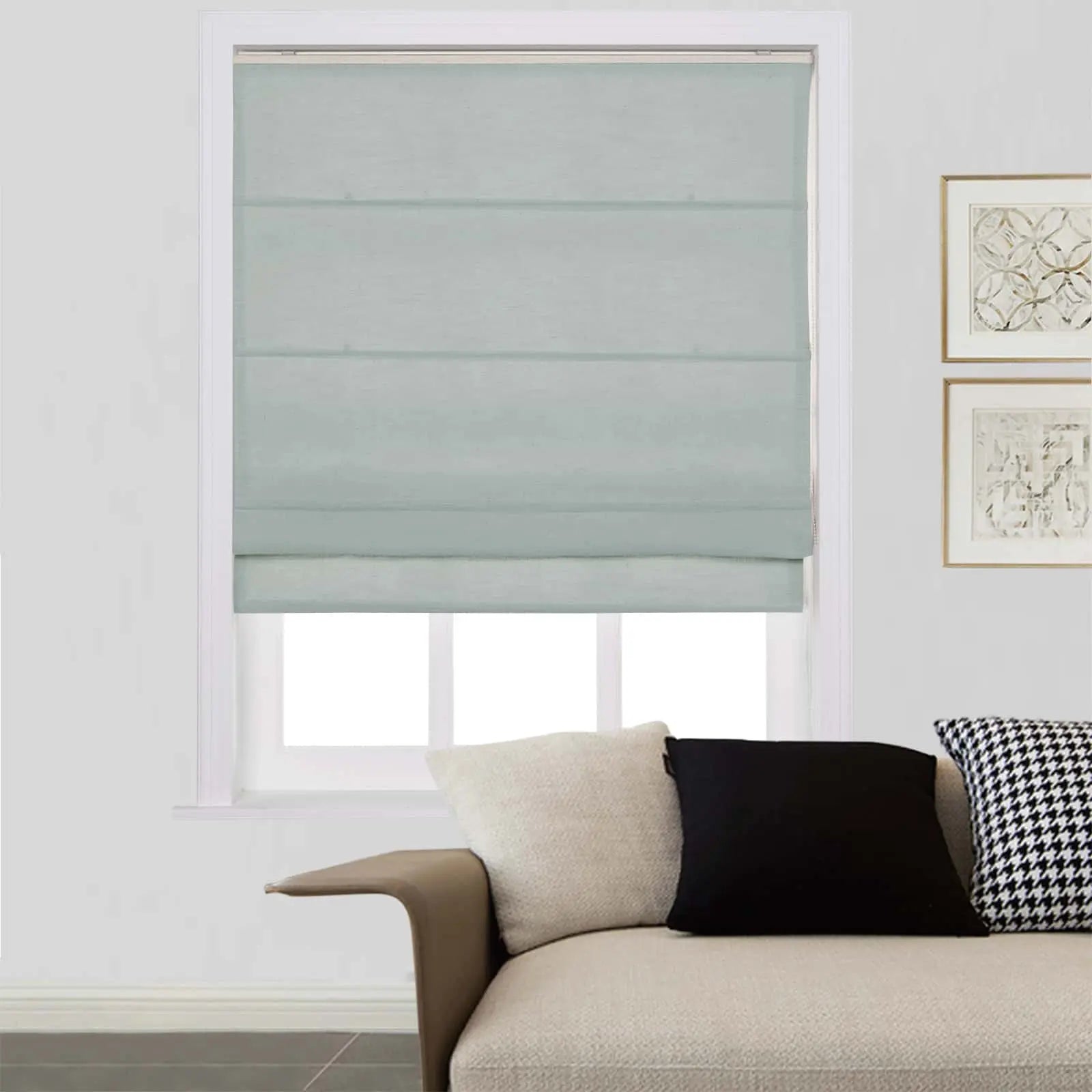Zoe Linen Roman Shades Cord Lift