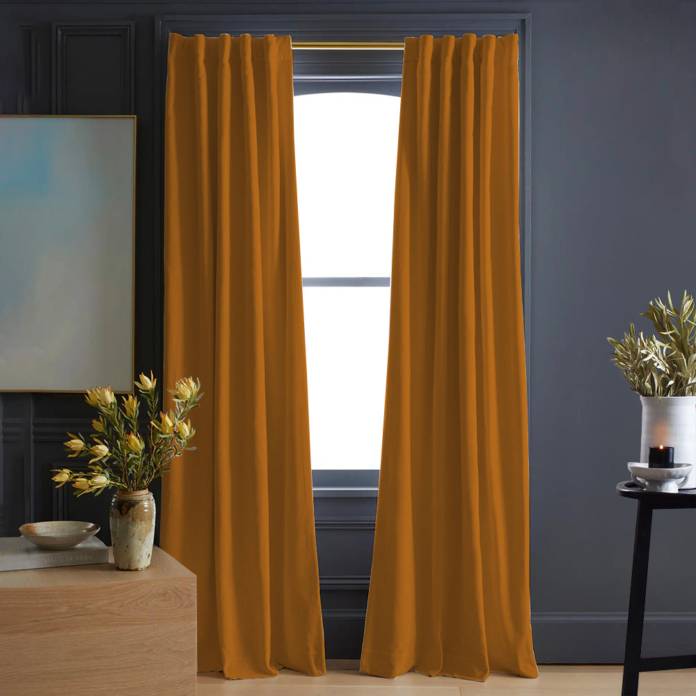 Luna Velvet Minimalist Curtain Soft Top