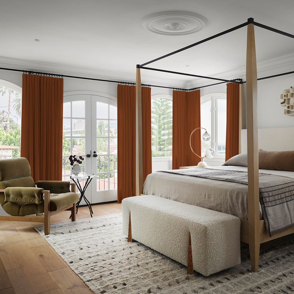 Luna Velvet Minimalist Curtain Pleated