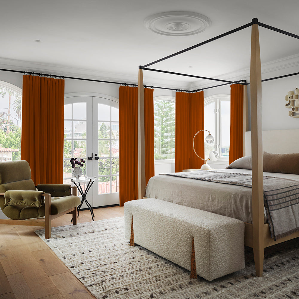 Luna Velvet Minimalist Curtain Pleated