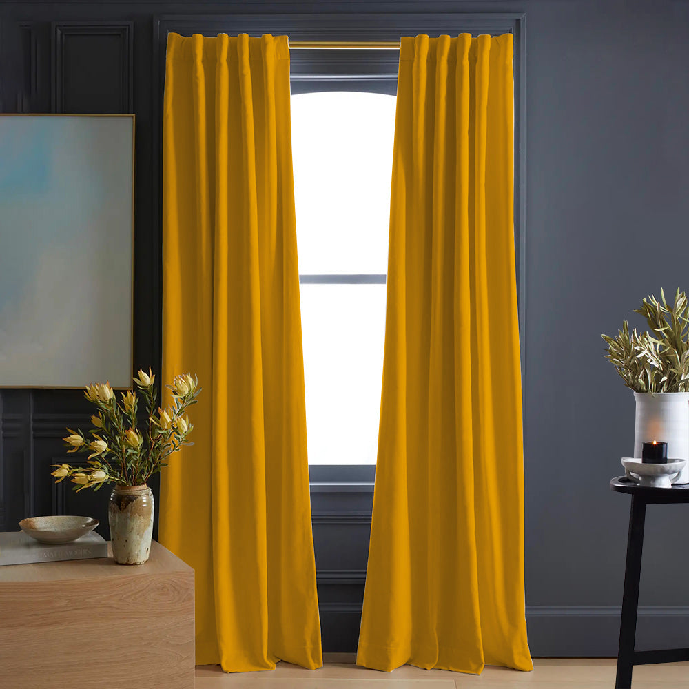 Luna Velvet Minimalist Curtain Soft Top