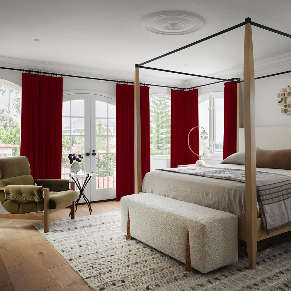 Luna Velvet Minimalist Curtain Pleated