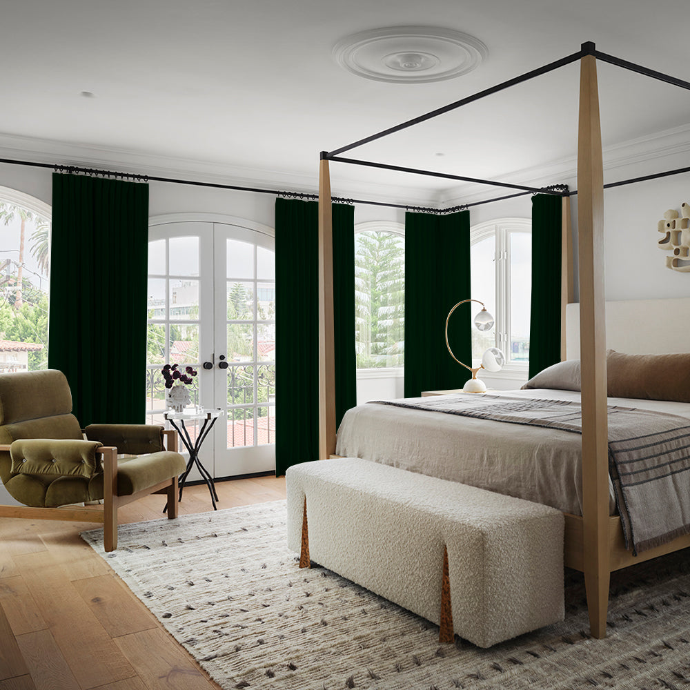 Luna Velvet Minimalist Curtain Pleated