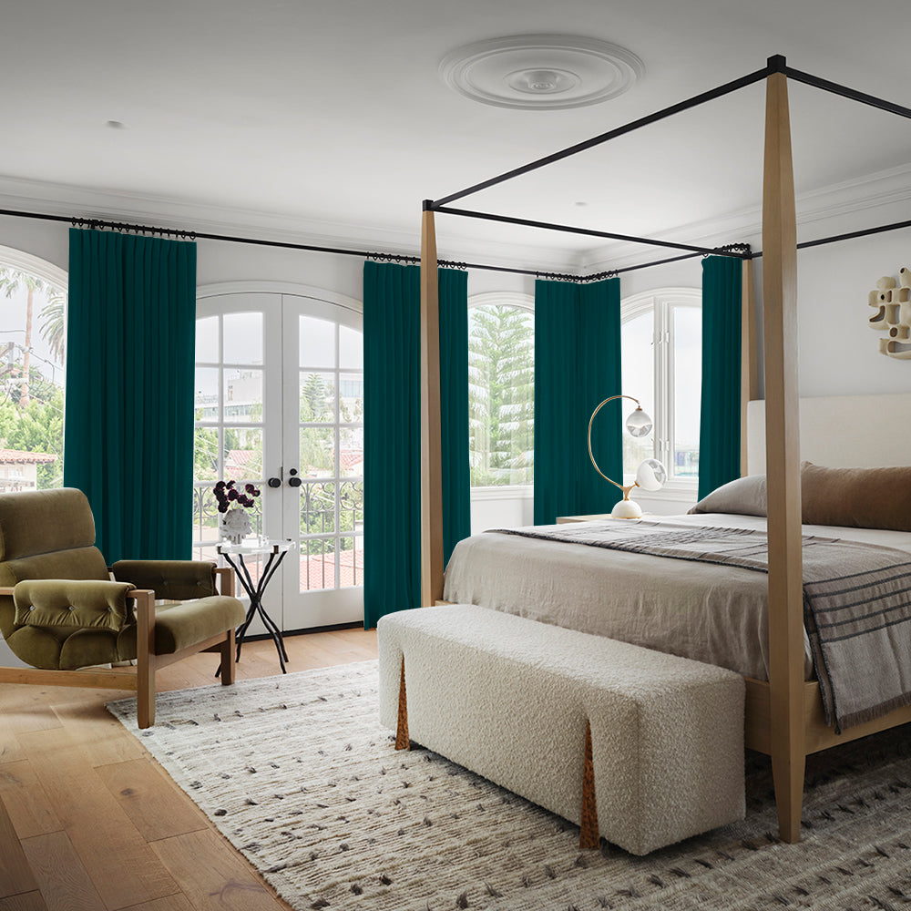 Luna Velvet Minimalist Curtain Pleated