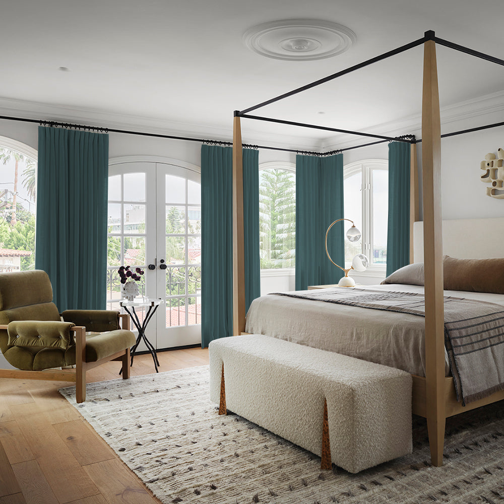 Luna Velvet Minimalist Curtain Pleated