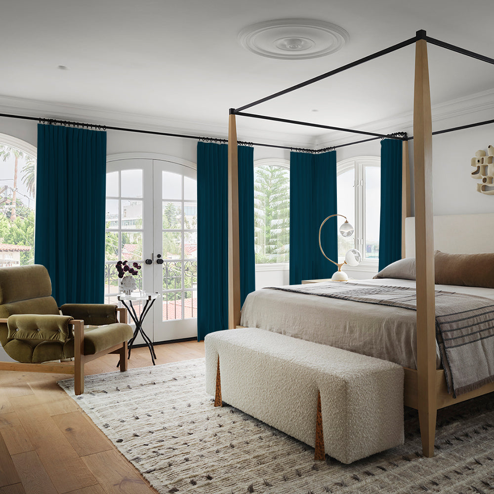 Luna Velvet Minimalist Curtain Pleated