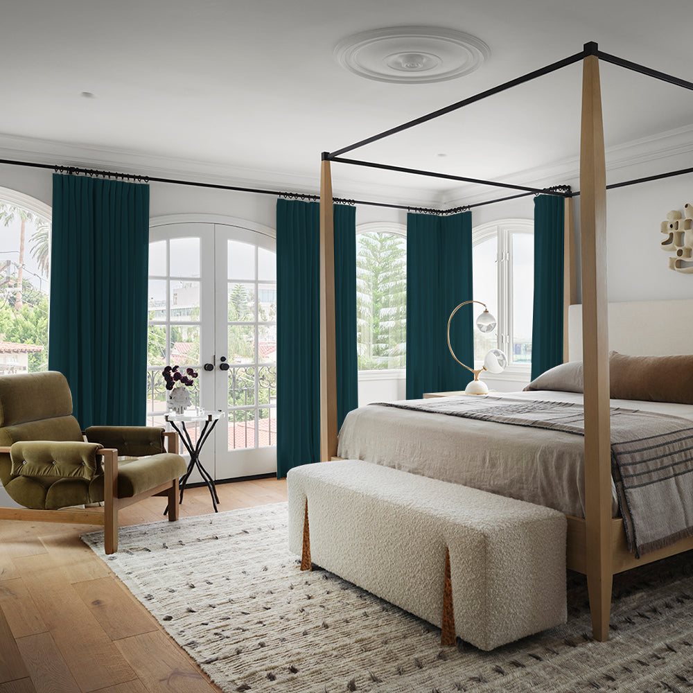 Luna Velvet Minimalist Curtain Pleated