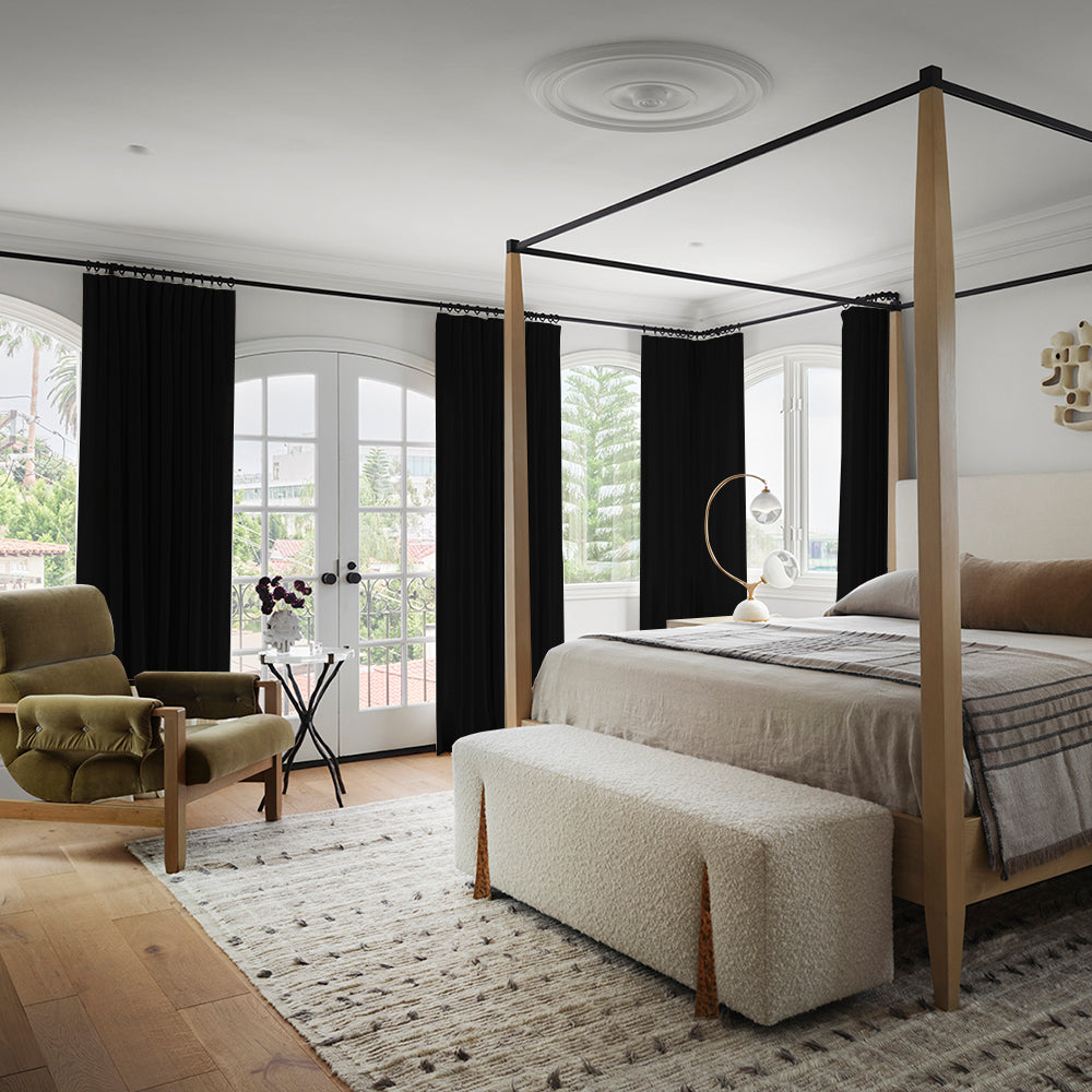 Luna Velvet Minimalist Curtain Pleated