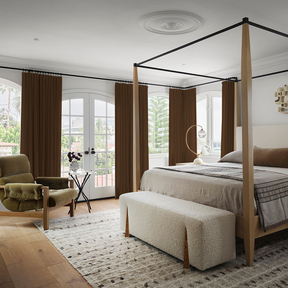 Luna Velvet Minimalist Curtain Pleated