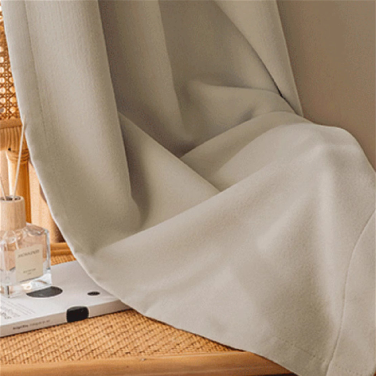 Luna Velvet Minimalist Ripple Fold Curtain with Track Kit