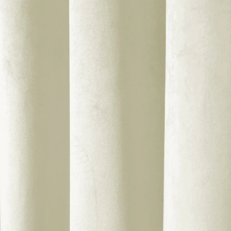 Luna Velvet Minimalist Ripple Fold Curtain with Track Kit