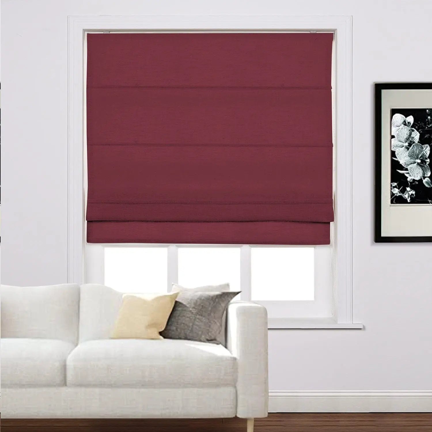 Zoe Linen Roman Shades Cord Lift