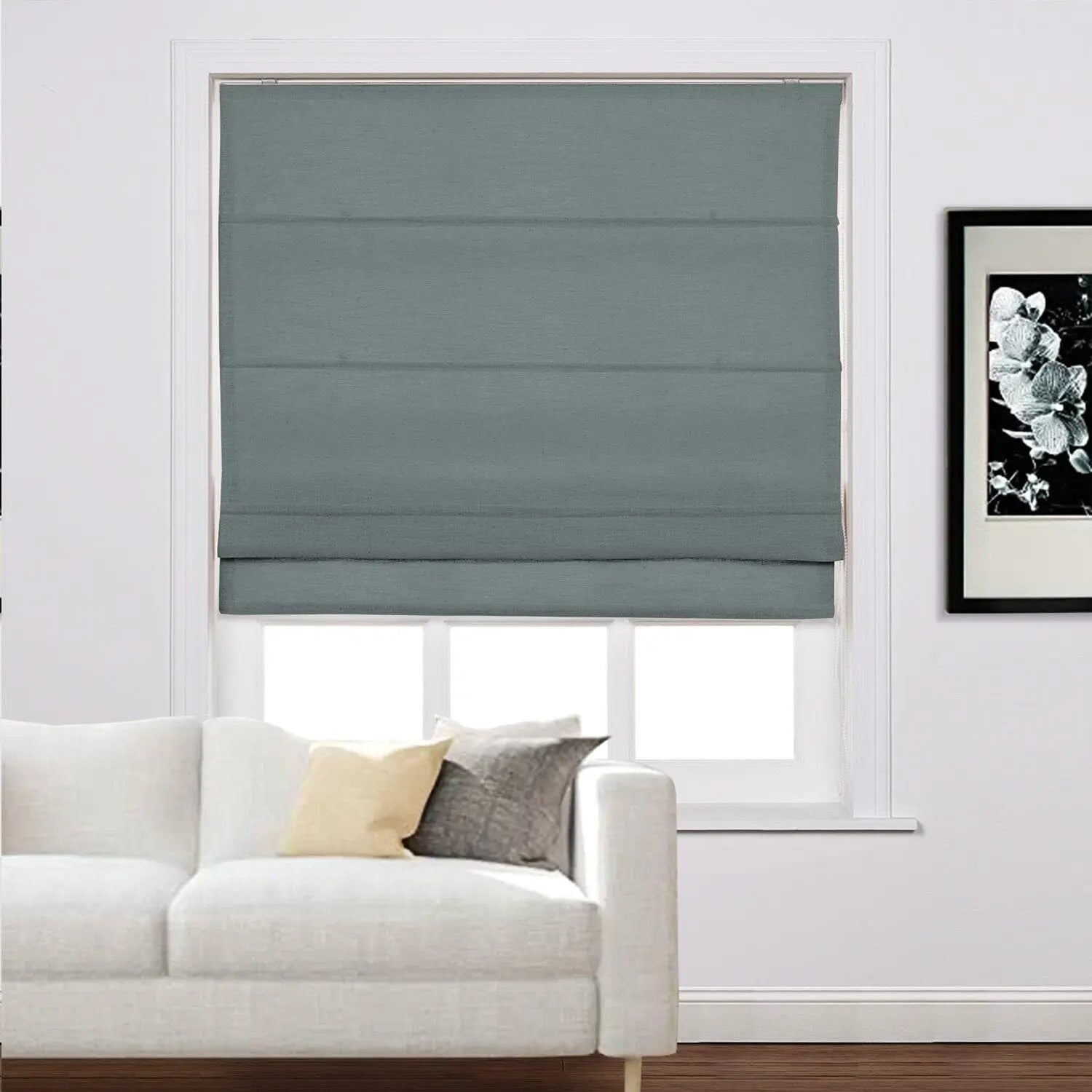 Zoe Linen Roman Shades Cord Lift