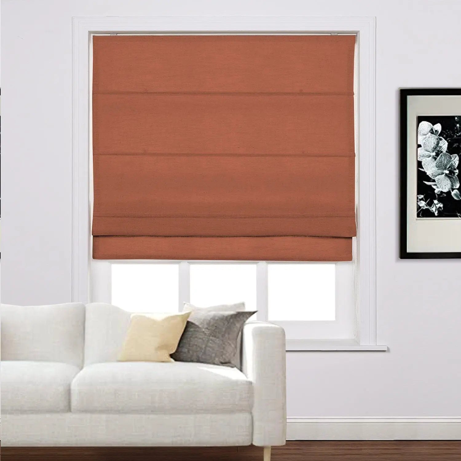 Zoe Linen Roman Shades Cord Lift