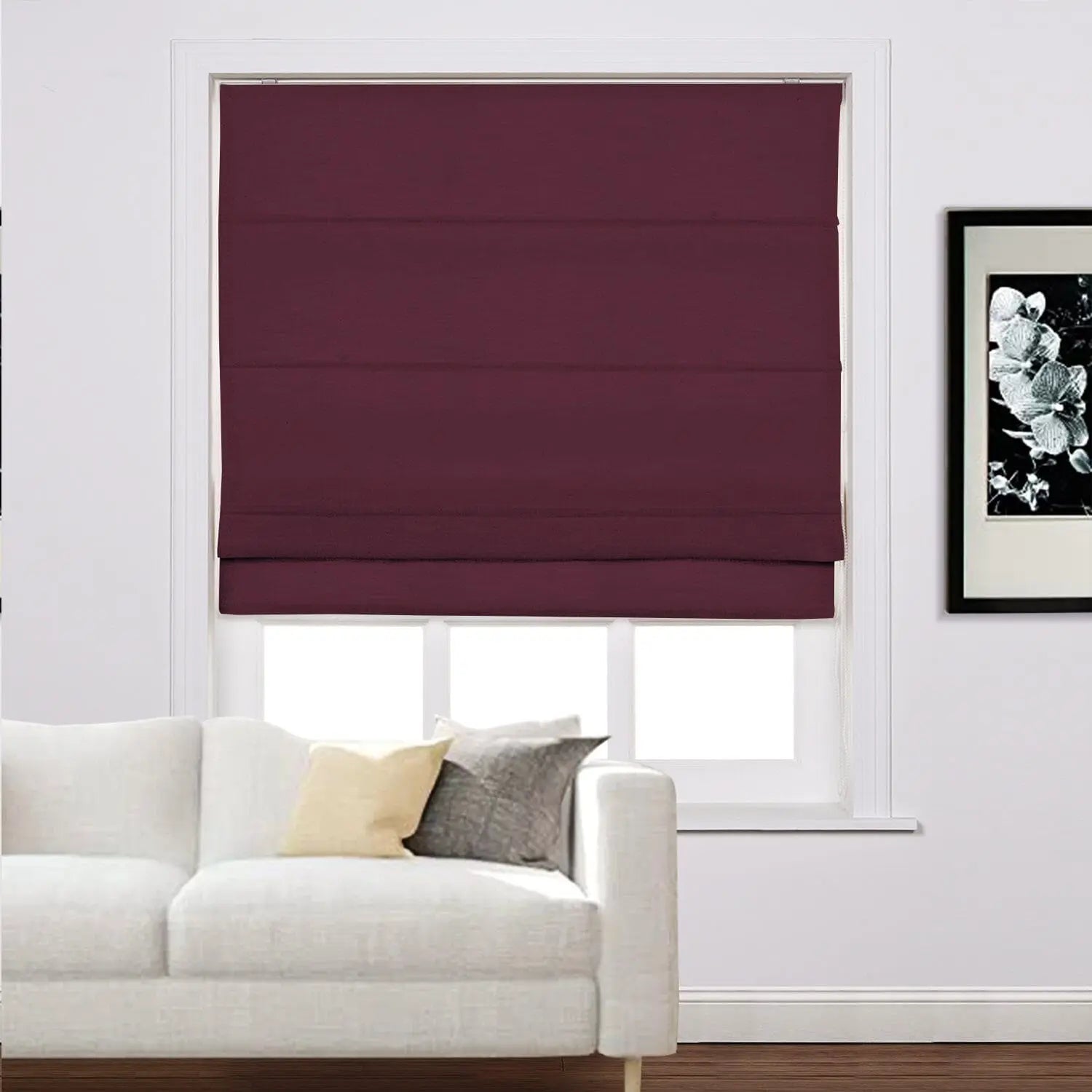 Zoe Linen Roman Shades Cord Lift