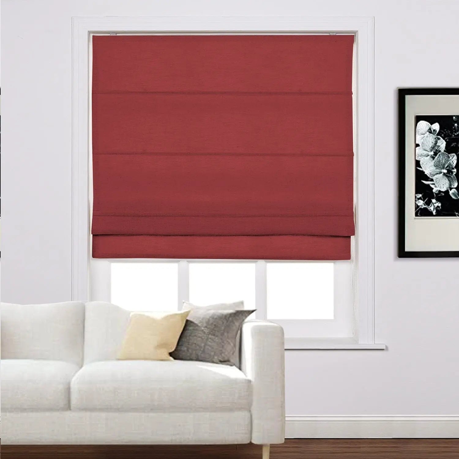 Zoe Linen Roman Shades Cord Lift
