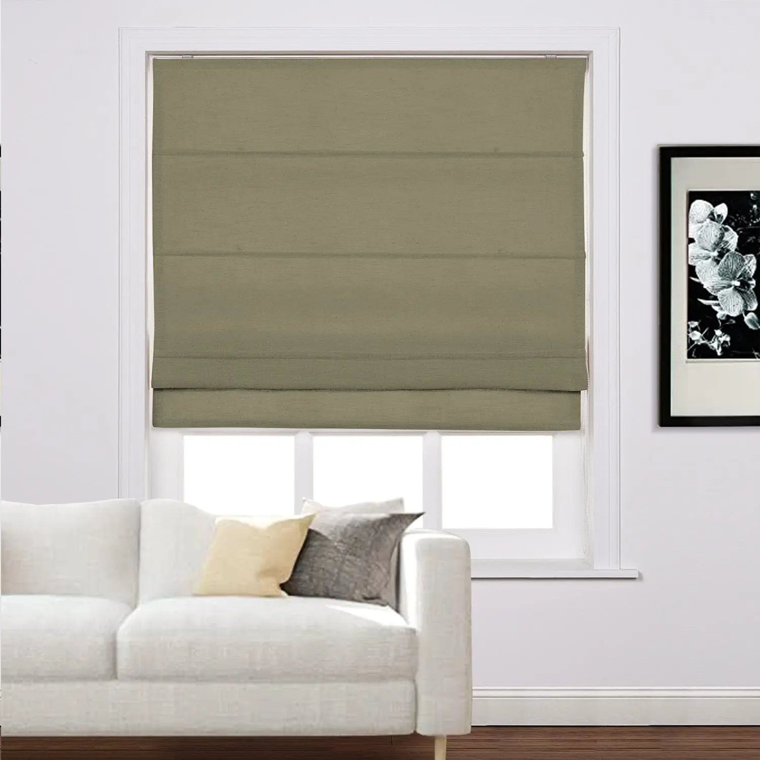 Zoe Linen Roman Shades Cord Lift