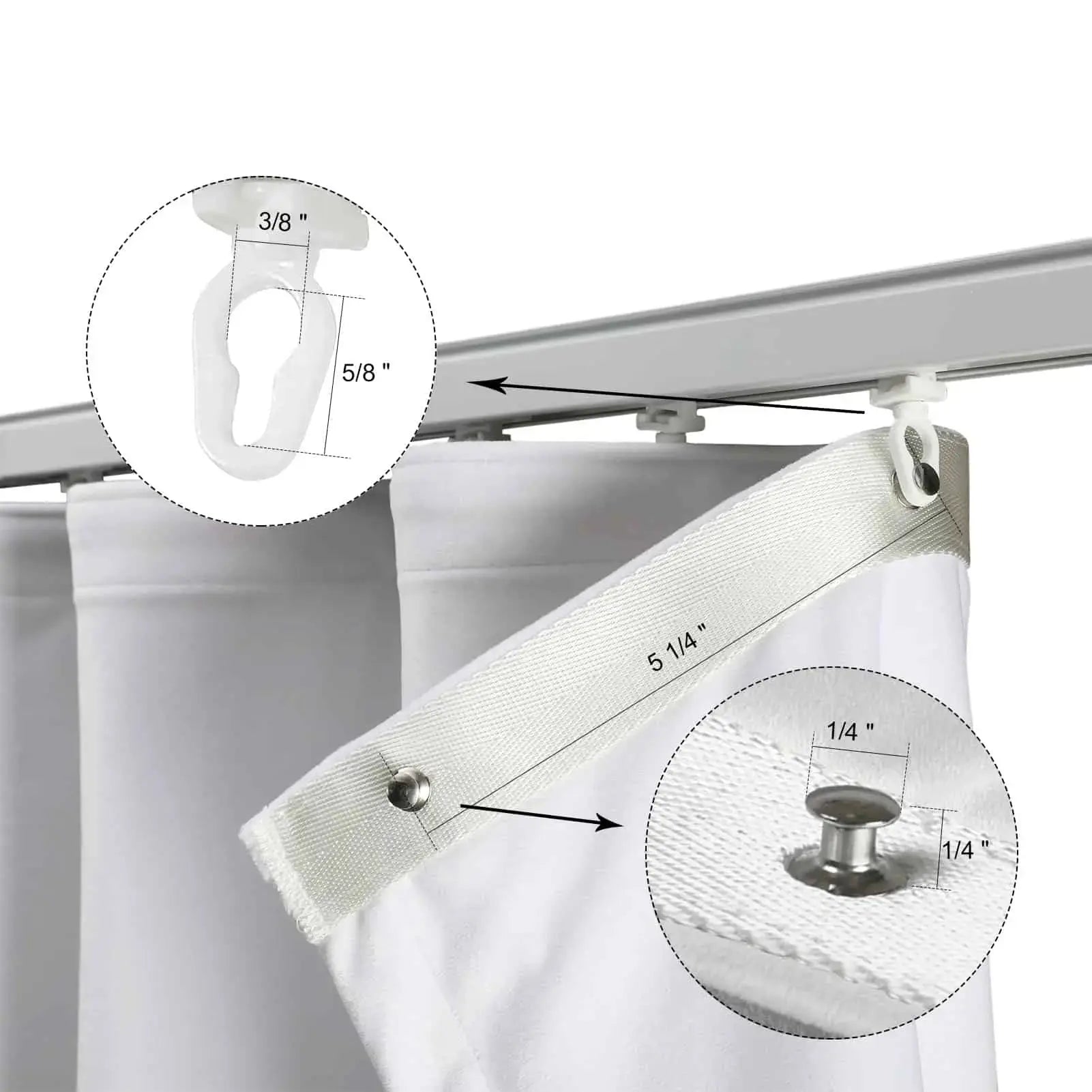 Zoe Linen Ripple Fold Drapery with Track Kit