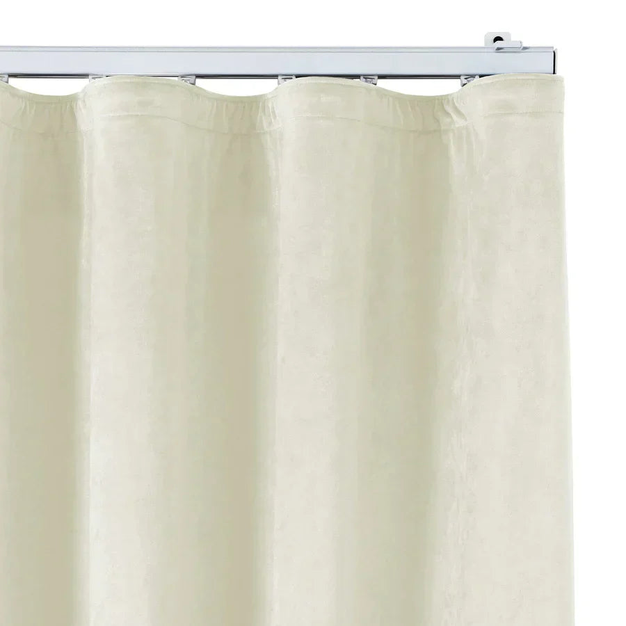 Luna Velvet Minimalist Ripple Fold Curtain with Track Kit